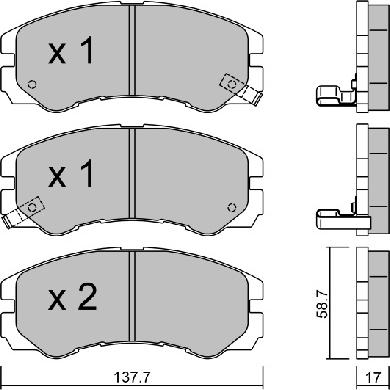 Aisin BPOP-1900 - Bremžu uzliku kompl., Disku bremzes www.autospares.lv