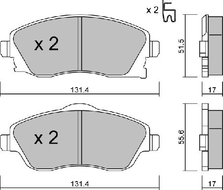 Aisin BPOP-1005 - Bremžu uzliku kompl., Disku bremzes www.autospares.lv