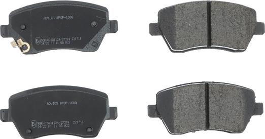 AISIN BPOP-1008 - Brake Pad Set, disc brake www.autospares.lv