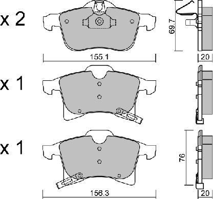 Aisin BPOP-1002 - Bremžu uzliku kompl., Disku bremzes www.autospares.lv