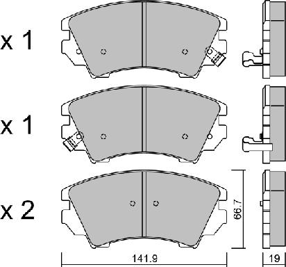 AISIN BPOP-1011 - Bremžu uzliku kompl., Disku bremzes www.autospares.lv