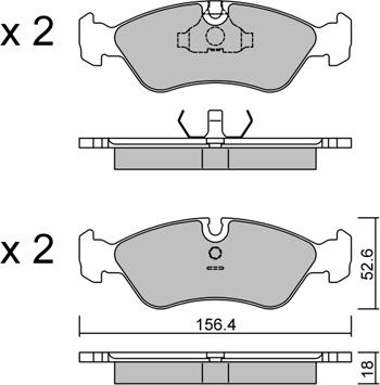 Aisin BPOP-1017 - Bremžu uzliku kompl., Disku bremzes autospares.lv