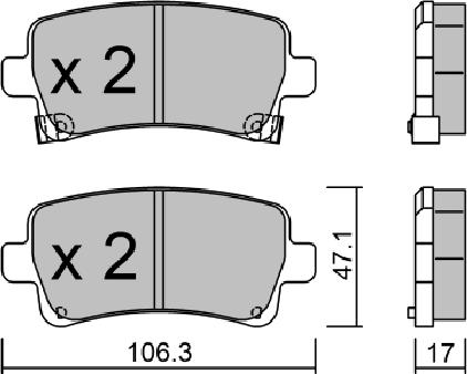 Aisin BPOP-2002 - Bremžu uzliku kompl., Disku bremzes www.autospares.lv