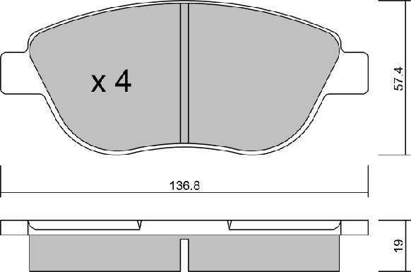 AISIN BPPE-1004 - Тормозные колодки, дисковые, комплект www.autospares.lv