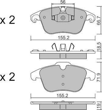 AISIN BPPE-1026 - Bremžu uzliku kompl., Disku bremzes autospares.lv