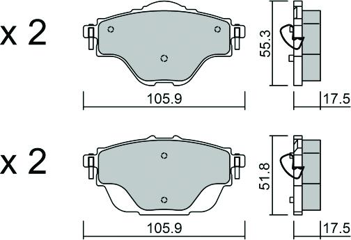 Aisin BPPE-2014 - Bremžu uzliku kompl., Disku bremzes www.autospares.lv