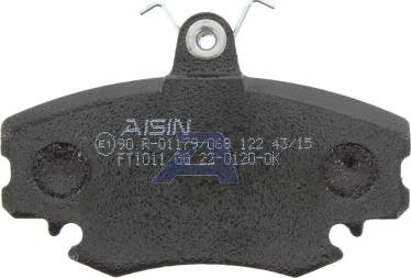 AISIN BPRE-1004 - Bremžu uzliku kompl., Disku bremzes www.autospares.lv