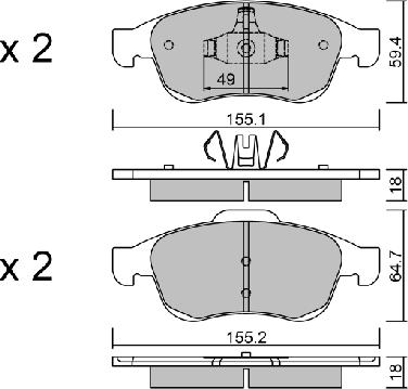 Aisin BPRE-1006 - Bremžu uzliku kompl., Disku bremzes www.autospares.lv