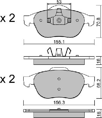 Aisin BPRE-1003 - Тормозные колодки, дисковые, комплект www.autospares.lv