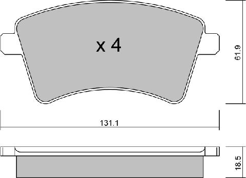 AISIN BPRE-1014 - Тормозные колодки, дисковые, комплект www.autospares.lv