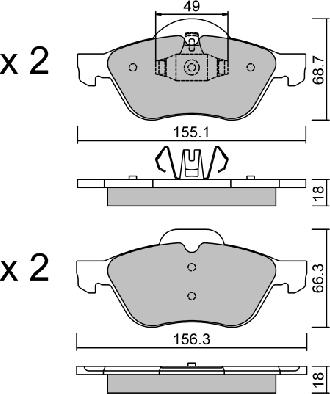 AISIN BPRE-1016 - Bremžu uzliku kompl., Disku bremzes autospares.lv