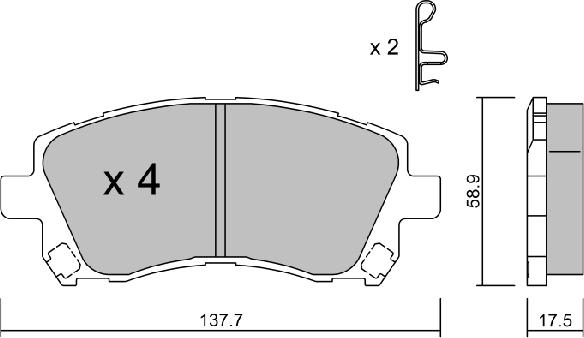 Aisin BPSB-1902 - Bremžu uzliku kompl., Disku bremzes www.autospares.lv