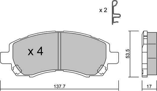 AISIN BPSB-1001 - Brake Pad Set, disc brake www.autospares.lv