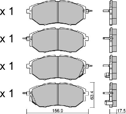 AISIN BPSB-1002 - Brake Pad Set, disc brake www.autospares.lv