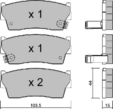 AISIN BPSZ-1900 - Brake Pad Set, disc brake www.autospares.lv