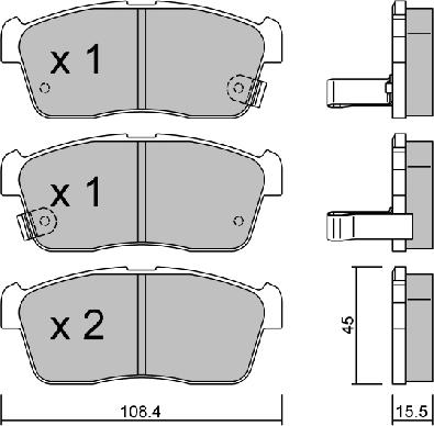 AISIN BPSZ-1901 - Тормозные колодки, дисковые, комплект www.autospares.lv