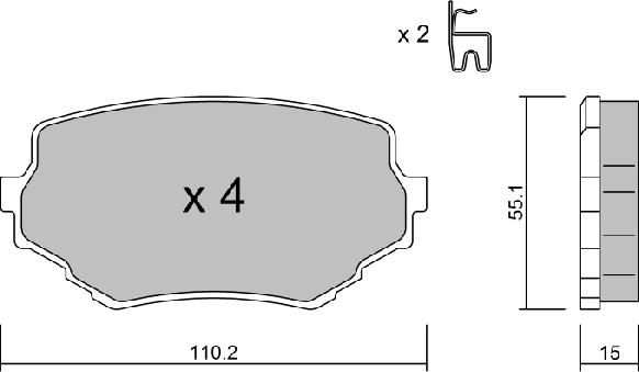 Aisin BPSZ-1902 - Тормозные колодки, дисковые, комплект www.autospares.lv