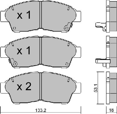 Aisin BPTO-1906 - Brake Pad Set, disc brake www.autospares.lv