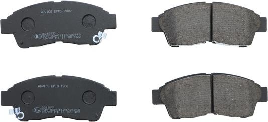 AISIN BPTO-1906 - Brake Pad Set, disc brake www.autospares.lv