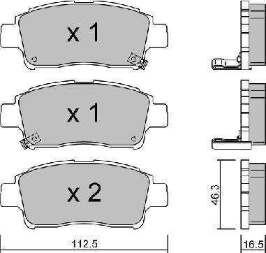 AISIN BPTO-1916 - Brake Pad Set, disc brake www.autospares.lv