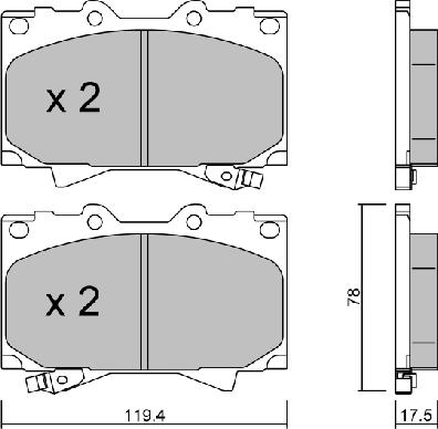 Aisin BPTO-1912 - Brake Pad Set, disc brake www.autospares.lv