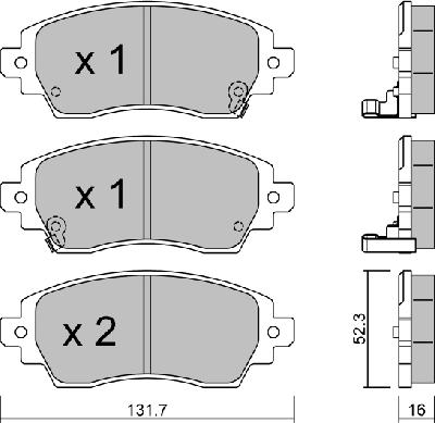 Aisin BPTO-1929 - Тормозные колодки, дисковые, комплект www.autospares.lv