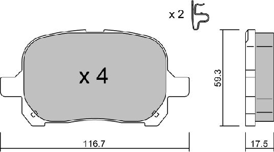 Aisin BPTO-1925 - Bremžu uzliku kompl., Disku bremzes autospares.lv