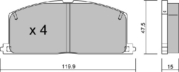 Aisin BPTO-1921 - Bremžu uzliku kompl., Disku bremzes www.autospares.lv