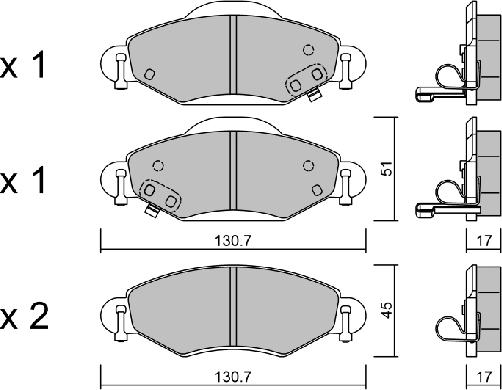 AISIN BPTO-1003 - Bremžu uzliku kompl., Disku bremzes www.autospares.lv