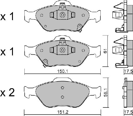 Aisin BPTO-1002 - Bremžu uzliku kompl., Disku bremzes www.autospares.lv