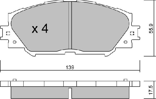 Aisin BPTO-1007 - Brake Pad Set, disc brake www.autospares.lv