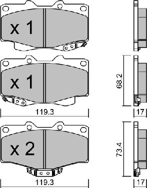 AISIN BPTO-1019 - Brake Pad Set, disc brake www.autospares.lv