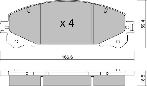 Aisin BPTO-1016 - Bremžu uzliku kompl., Disku bremzes www.autospares.lv