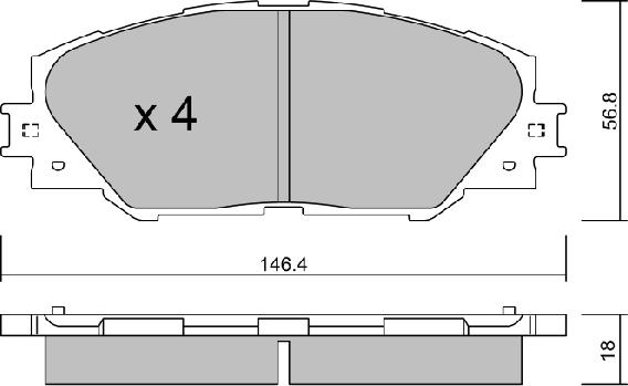 Aisin BPTO-1011 - Bremžu uzliku kompl., Disku bremzes www.autospares.lv