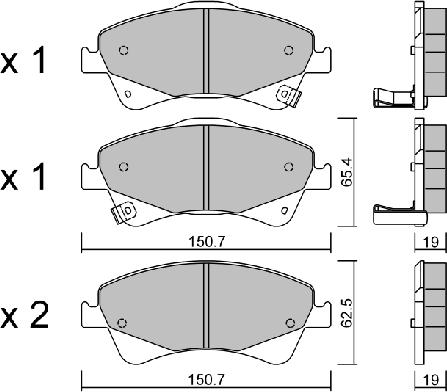 Aisin BPTO-1018 - Bremžu uzliku kompl., Disku bremzes www.autospares.lv