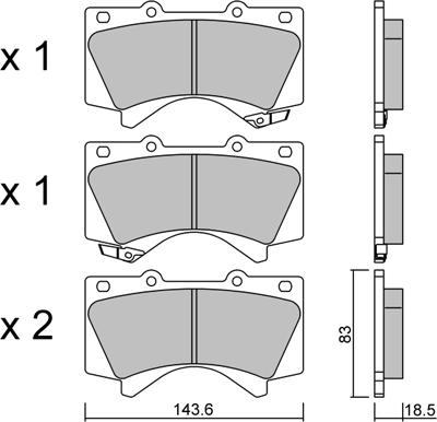 Aisin BPTO-1024 - Bremžu uzliku kompl., Disku bremzes www.autospares.lv