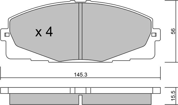 Aisin BPTO-1025 - Bremžu uzliku kompl., Disku bremzes autospares.lv