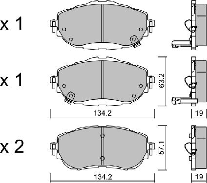 Aisin BPTO-1020 - Bremžu uzliku kompl., Disku bremzes www.autospares.lv