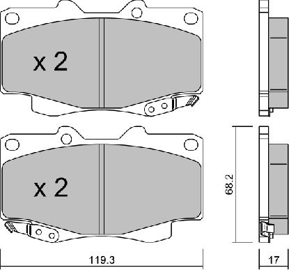 AISIN BPTO-1021 - Тормозные колодки, дисковые, комплект www.autospares.lv