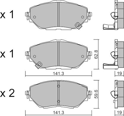 Aisin BPTO-1027 - Bremžu uzliku kompl., Disku bremzes www.autospares.lv