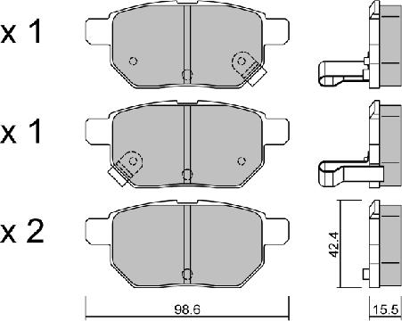 Aisin BPTO-2006 - Тормозные колодки, дисковые, комплект www.autospares.lv