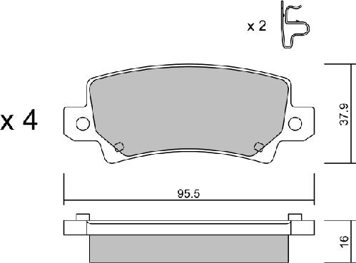 Aisin BPTO-2001 - Bremžu uzliku kompl., Disku bremzes www.autospares.lv