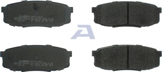 AISIN BPTO-2013 - Тормозные колодки, дисковые, комплект www.autospares.lv