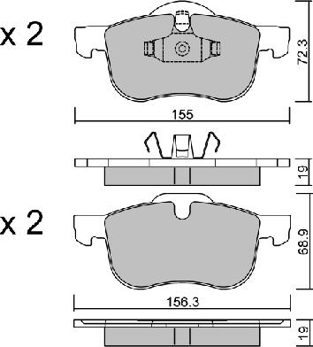 Aisin BPVO-1001 - Bremžu uzliku kompl., Disku bremzes www.autospares.lv