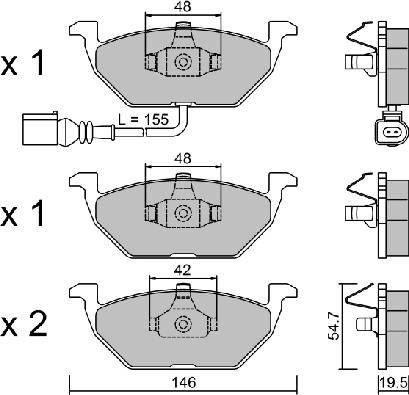 Aisin BPVW-1009 - Bremžu uzliku kompl., Disku bremzes www.autospares.lv