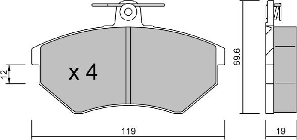 AISIN BPVW-1003 - Тормозные колодки, дисковые, комплект www.autospares.lv