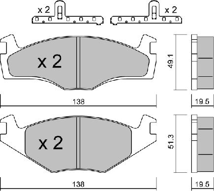 Aisin BPVW-1007 - Bremžu uzliku kompl., Disku bremzes autospares.lv