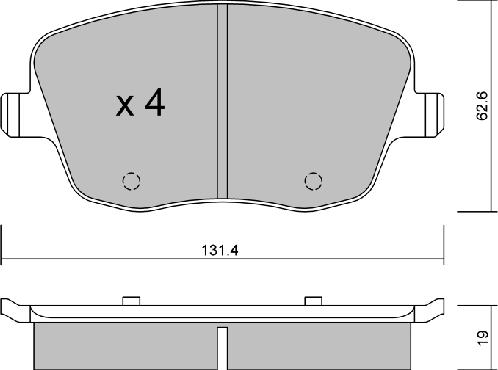 Aisin BPVW-1019 - Bremžu uzliku kompl., Disku bremzes www.autospares.lv