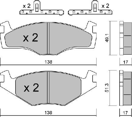 Aisin BPVW-1035 - Bremžu uzliku kompl., Disku bremzes www.autospares.lv