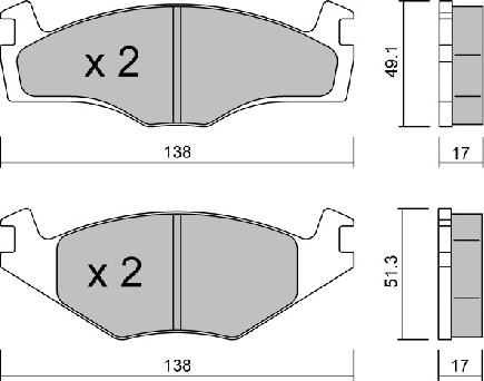 Aisin BPVW-1036 - Bremžu uzliku kompl., Disku bremzes www.autospares.lv